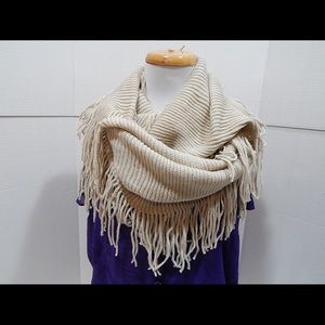 Knit Fringed Cowl by MS Accessories ONE SIZE; NEW